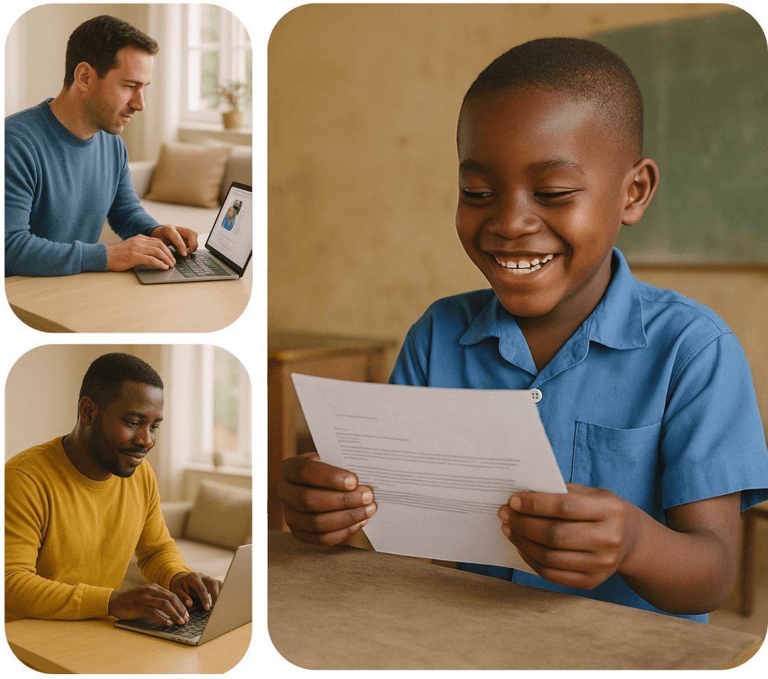 Parent using laptop